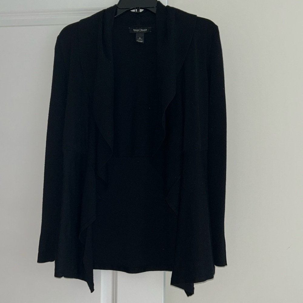 WHBM Black Open Front Long Sleeve Cardigan. Size S